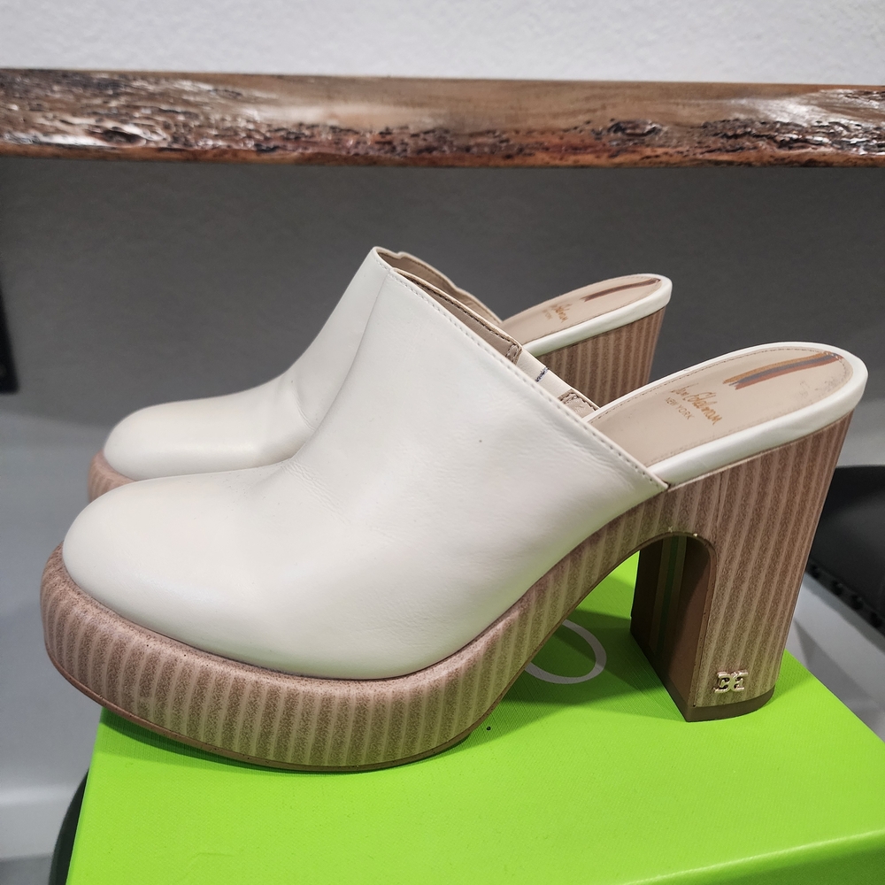 Sam Edelman Elegant Cream Platform Mules